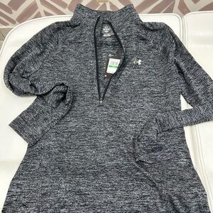 Under Armour Black and Gray Half-Zip Top